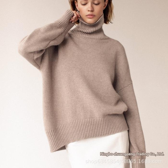 Pullover, Strickjacken | Schlichter Rollkragenpullover  – Damen Damen Damen