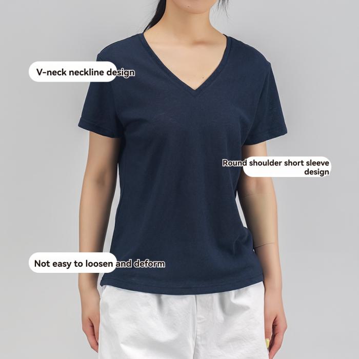 T-Shirts | T- Shirt Mit V-Ausschnitt  – Damen Damen Damen