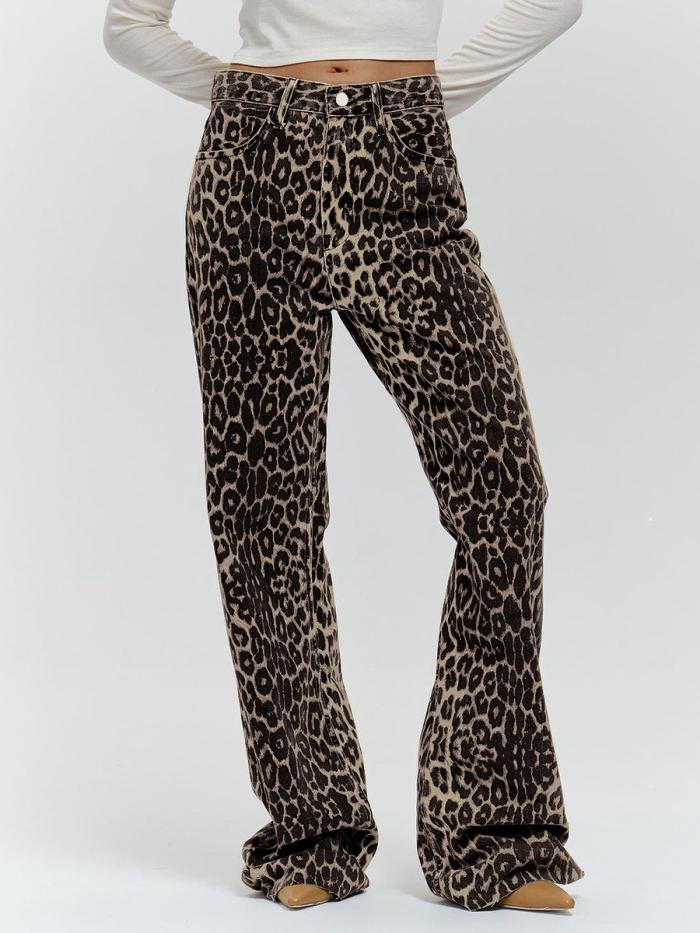 Sets | Wide-Leg-Hose Mit Animal-Print  – Damen Damen Damen